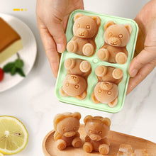 Load image into Gallery viewer, 4Grid Silicone Mold 3D Bear Shape Ice Cube Maker Chocolate Mould Candy Dough Mold For Coffee Milk Tea Whiskey Household Ice Mold
