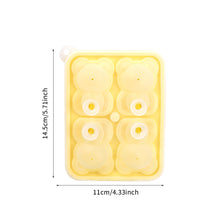 Load image into Gallery viewer, 4Grid Silicone Mold 3D Bear Shape Ice Cube Maker Chocolate Mould Candy Dough Mold For Coffee Milk Tea Whiskey Household Ice Mold
