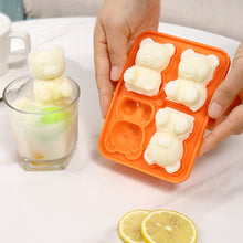Load image into Gallery viewer, 4Grid Silicone Mold 3D Bear Shape Ice Cube Maker Chocolate Mould Candy Dough Mold For Coffee Milk Tea Whiskey Household Ice Mold
