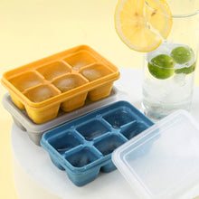 Load image into Gallery viewer, 6 Grid Reusable Ice Cube Molds Easy To Take Off Ice Tray Refrigerator Icebox for Summer Juice Drinks Wine Cocktails Whiskey
