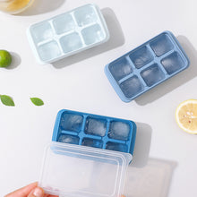 Load image into Gallery viewer, 6 Grid Reusable Ice Cube Molds Easy To Take Off Ice Tray Refrigerator Icebox for Summer Juice Drinks Wine Cocktails Whiskey
