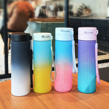 Load image into Gallery viewer, 600ml Sports Water Bottle Outdoor Water Bottle Plastic Portable Water Cup Dinkware Camping Bike Bottle Student Supplies
