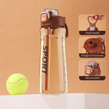 Load image into Gallery viewer, 750ml Sports Water Bottle Outdoor Water Bottle with Straw Plastic Portable Water Cup Dinkware Camping Bike Bottle Student Supplies
