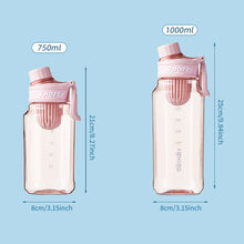 Load image into Gallery viewer, 750ml/1000ml Sports Water Bottle Outdoor Water Bottle with Tea Strainer Plastic Portable Water Cup Dinkware Camping Bike Bottle Student Supplies
