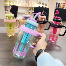Load image into Gallery viewer, 1300ml Sports Water Bottle Outdoor Water Bottle with Tea Strainer Plastic Portable Water Cup Dinkware Camping Bottle Student Supplies
