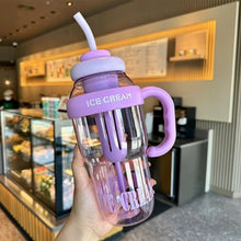 Load image into Gallery viewer, 1300ml Sports Water Bottle Outdoor Water Bottle with Tea Strainer Plastic Portable Water Cup Dinkware Camping Bottle Student Supplies
