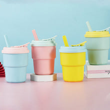 Load image into Gallery viewer, 380ml Portable Kids Water Bottle Sippy Cup Creative Cartoon with Straws Leakproof Water Bottles Outdoor Children's Cups
