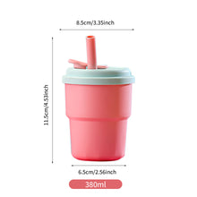 Load image into Gallery viewer, 380ml Portable Kids Water Bottle Sippy Cup Creative Cartoon with Straws Leakproof Water Bottles Outdoor Children's Cups
