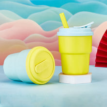 Load image into Gallery viewer, 380ml Portable Kids Water Bottle Sippy Cup Creative Cartoon with Straws Leakproof Water Bottles Outdoor Children's Cups
