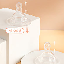 Load image into Gallery viewer, 1PC Baby Silicone Pacifier Wide Neck Soft Spiral Teat Nipple Circle Hole Cross Hole Baby Bottles Natural Flow Nipples BPA Free
