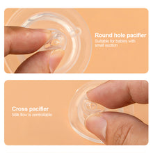 Load image into Gallery viewer, 1PC Baby Silicone Pacifier Wide Neck Soft Spiral Teat Nipple Circle Hole Cross Hole Baby Bottles Natural Flow Nipples BPA Free
