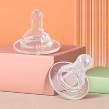 Load image into Gallery viewer, 1PC Baby Silicone Pacifier Wide Neck Soft Spiral Teat Nipple Circle Hole Cross Hole Baby Bottles Natural Flow Nipples BPA Free
