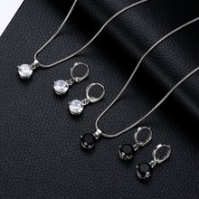 Load image into Gallery viewer, Luxury Round Multicolor Zircon Pendant Necklace Earrings Set for women Fashion Party Wedding accessories Gift Jewelry set
