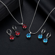 Load image into Gallery viewer, Luxury Round Multicolor Zircon Pendant Necklace Earrings Set for women Fashion Party Wedding accessories Gift Jewelry set
