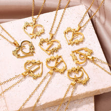 Load image into Gallery viewer, Gold Color Dainty Flower Initials Necklace Women Girl Stainless Steel Heart Letter Choker Necklace Best Gifts Alphabet Jewelry
