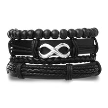 Load image into Gallery viewer, Multilayer Combination Braided Wrap Leather Bracelets for Men Vintage Life Tree Rudder Charm Wood Beads Ethnic Tribal Wristband Rope Bracelet

