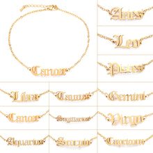 Load image into Gallery viewer, 12 Zodiac Signs Constellation Charm Bracelet Men Women Fashion Gold Color Chain Bracelet for Women Birthday Jewelry Gifts Virgo Leo Libra Couple Jewelry
