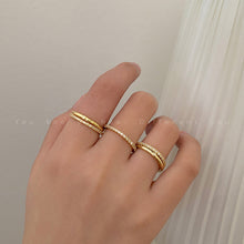 Load image into Gallery viewer, 2pcs/set Trendy Gold Color Simple Zircon Rings Set For Women Luxury Fashion Elegant Rings 2024 New Gifts And Party Jewelry
