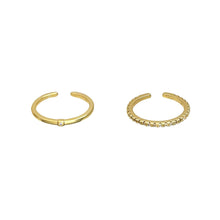 Load image into Gallery viewer, 2pcs/set Trendy Gold Color Simple Zircon Rings Set For Women Luxury Fashion Elegant Rings 2024 New Gifts And Party Jewelry
