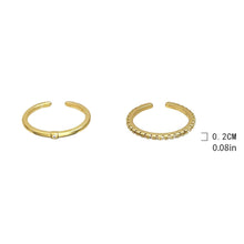 Load image into Gallery viewer, 2pcs/set Trendy Gold Color Simple Zircon Rings Set For Women Luxury Fashion Elegant Rings 2024 New Gifts And Party Jewelry
