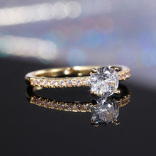Load image into Gallery viewer, Classic Simple 4 Claws Design Round Zirconia Women Wedding Engagement Rings 3 Colors Available Bridal Jewelry
