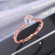 Load image into Gallery viewer, Classic Simple 4 Claws Design Round Zirconia Women Wedding Engagement Rings 3 Colors Available Bridal Jewelry
