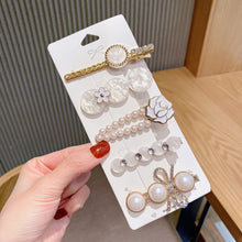 Load image into Gallery viewer, New Fashion 5/6pcs Set Pearl Hair Clip For Women Korean Hairpin Geometric Crystal Starfish Star Moon Butterfly Hair Barrettes Girl Hair Accessories Hairgrip
