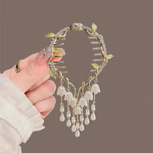 Load image into Gallery viewer, Elegant Tassel Hair Claw Rhinestone Pearl Flower Tassels Hair Clip Women Girl Ponytail Holder Hairpins Fringe Hair Accessories
