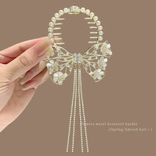 Load image into Gallery viewer, Elegant Tassel Hair Claw Rhinestone Pearl Flower Tassels Hair Clip Women Girl Ponytail Holder Hairpins Fringe Hair Accessories
