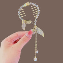 Load image into Gallery viewer, Elegant Tassel Hair Claw Rhinestone Pearl Flower Tassels Hair Clip Women Girl Ponytail Holder Hairpins Fringe Hair Accessories
