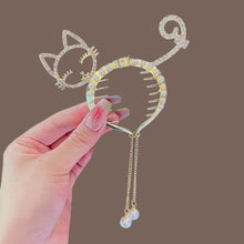 Load image into Gallery viewer, Elegant Tassel Hair Claw Rhinestone Pearl Flower Tassels Hair Clip Women Girl Ponytail Holder Hairpins Fringe Hair Accessories
