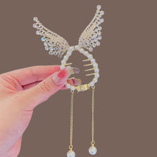 Load image into Gallery viewer, Elegant Tassel Hair Claw Rhinestone Pearl Flower Tassels Hair Clip Women Girl Ponytail Holder Hairpins Fringe Hair Accessories
