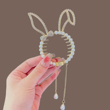 Load image into Gallery viewer, Elegant Tassel Hair Claw Rhinestone Pearl Flower Tassels Hair Clip Women Girl Ponytail Holder Hairpins Fringe Hair Accessories
