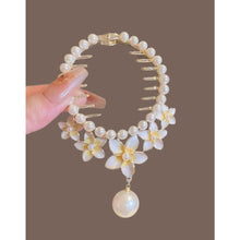 Load image into Gallery viewer, Elegant Tassel Hair Claw Rhinestone Pearl Flower Tassels Hair Clip Women Girl Ponytail Holder Hairpins Fringe Hair Accessories
