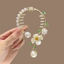 Load image into Gallery viewer, Elegant Tassel Hair Claw Rhinestone Pearl Flower Tassels Hair Clip Women Girl Ponytail Holder Hairpins Fringe Hair Accessories
