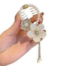 Load image into Gallery viewer, Elegant Tassel Hair Claw Rhinestone Pearl Flower Tassels Hair Clip Women Girl Ponytail Holder Hairpins Fringe Hair Accessories
