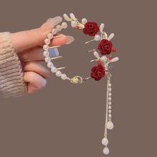 Load image into Gallery viewer, Elegant Tassel Hair Claw Rhinestone Pearl Flower Tassels Hair Clip Women Girl Ponytail Holder Hairpins Fringe Hair Accessories

