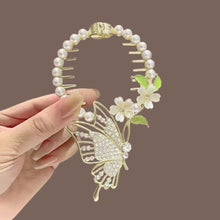 Load image into Gallery viewer, Elegant Tassel Hair Claw Rhinestone Pearl Flower Tassels Hair Clip Women Girl Ponytail Holder Hairpins Fringe Hair Accessories
