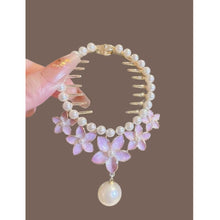 Load image into Gallery viewer, Elegant Tassel Hair Claw Rhinestone Pearl Flower Tassels Hair Clip Women Girl Ponytail Holder Hairpins Fringe Hair Accessories
