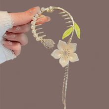Load image into Gallery viewer, Elegant Tassel Hair Claw Rhinestone Pearl Flower Tassels Hair Clip Women Girl Ponytail Holder Hairpins Fringe Hair Accessories
