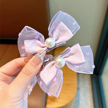 Load image into Gallery viewer, 2pcs/set New Spring/Summer Dopamine Mesh Pearl Bow Children's Hair Clip Cute Girl Ball Head Duck Mouth Hairpin Side Clip Hair Accessories Princess Hair Clip
