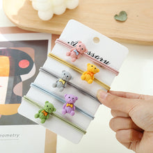 Load image into Gallery viewer, 5pcs/set Children's Rubber Hair Ties Cute Cartoon Elastic Hair Ropes Ponytail Holder Bands Strawberry Bear Dinosaur Hair Band Hair Accessories
