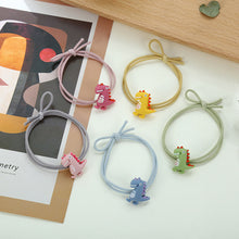 Load image into Gallery viewer, 5pcs/set Children's Rubber Hair Ties Cute Cartoon Elastic Hair Ropes Ponytail Holder Bands Strawberry Bear Dinosaur Hair Band Hair Accessories
