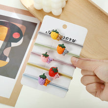Load image into Gallery viewer, 5pcs/set Children's Rubber Hair Ties Cute Cartoon Elastic Hair Ropes Ponytail Holder Bands Strawberry Bear Dinosaur Hair Band Hair Accessories
