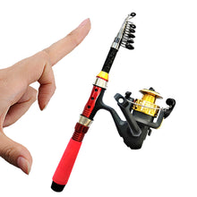 Load image into Gallery viewer, 1/1.2/1.5M Portable Retractable Fishing Rod Super Short Fiberglass Small Sea Rod Fishing Supplies-Red
