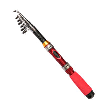 Load image into Gallery viewer, 1/1.2/1.5M Portable Retractable Fishing Rod Super Short Fiberglass Small Sea Rod Fishing Supplies-Red
