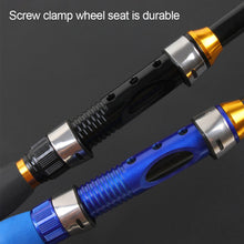 Load image into Gallery viewer, 1/1.2/1.5M Portable Retractable Fishing Rod Super Short Fiberglass Small Sea Rod Fishing Supplies - Blue/Black
