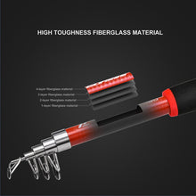 Load image into Gallery viewer, 1.8M Extendible Multi-Section Fishing Rod Portable Fiberglass Sea Fishing Casting Pole Fishing Gear Set
