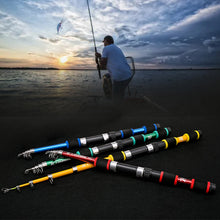Load image into Gallery viewer, 1.8M Extendible Multi-Section Fishing Rod Portable Fiberglass Sea Fishing Casting Pole Fishing Gear Set
