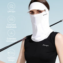 Load image into Gallery viewer, Summer Full Face Sunscreen Ice Silk Mask With Brim Lengthened Neck Guard Mouth And Nose Breathable Design Outdoor Cycling Golf UV Face-Kini
